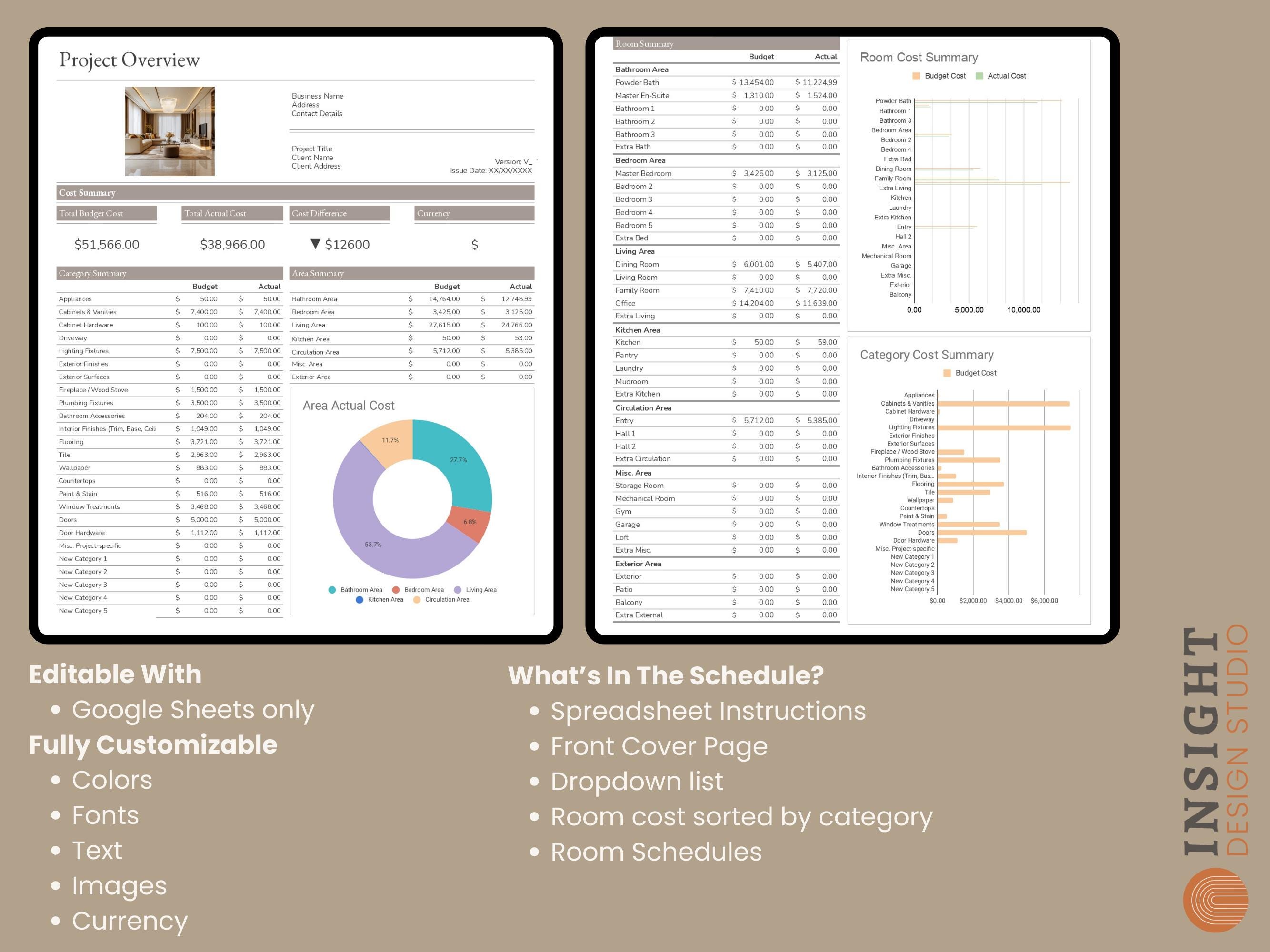 Interior Design Automatic Product Specification Schedule With Budget ...