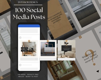 Interior Design 100 post di Instagram sui social media e modelli di storie