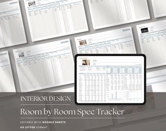 Interior Design Google Sheets Excel Product Specification Template, Finishes Schedule, FF&E Schedule, Furniture Schedule, E-Design
