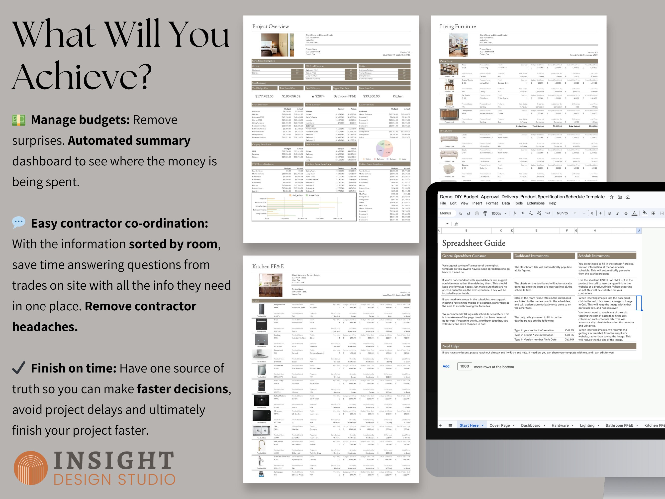 Home Renovation Google Sheets and Excel Product Specification Template ...
