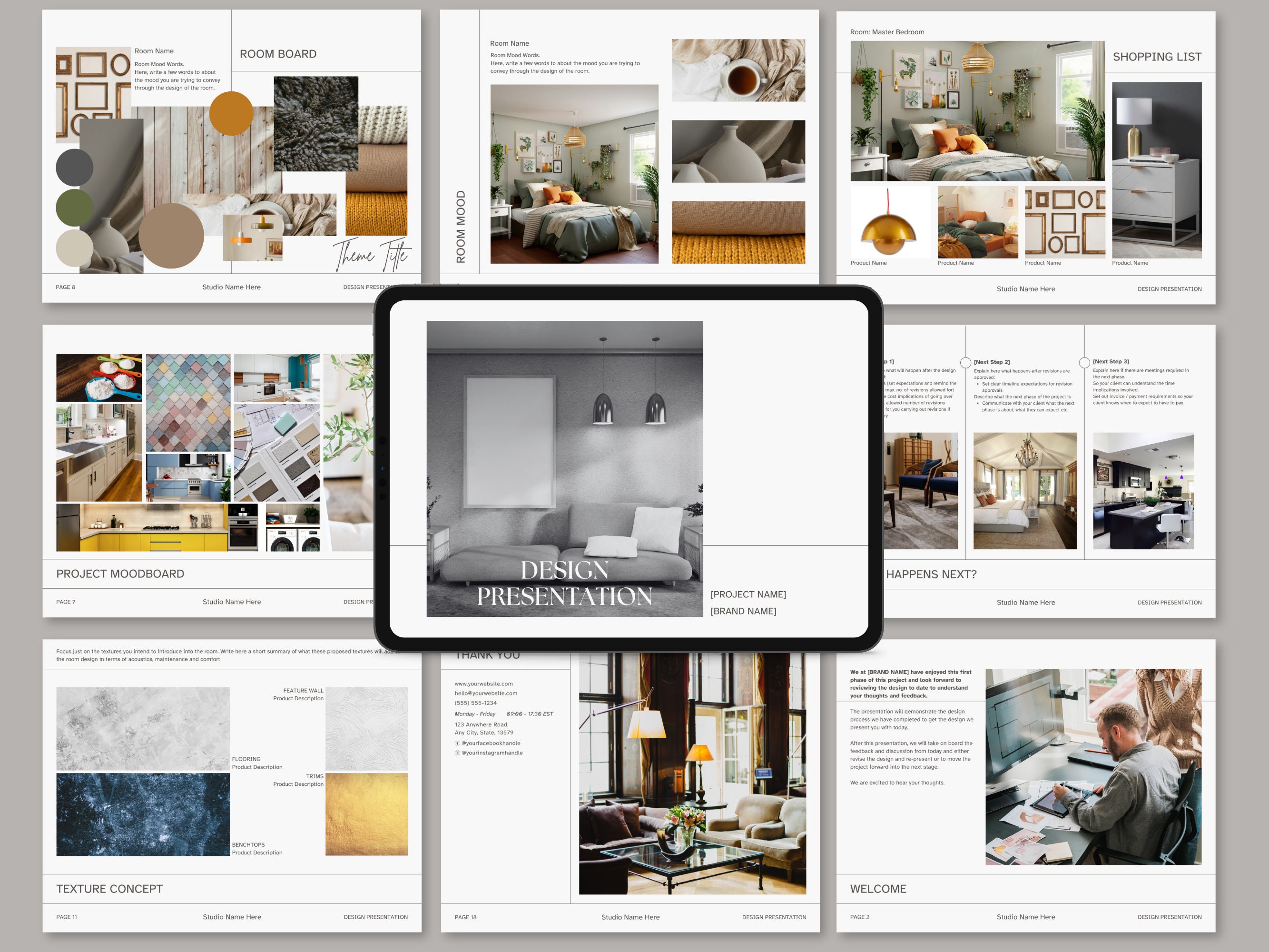 Interior Design Concept Design Presentation Template With Moodboards ...