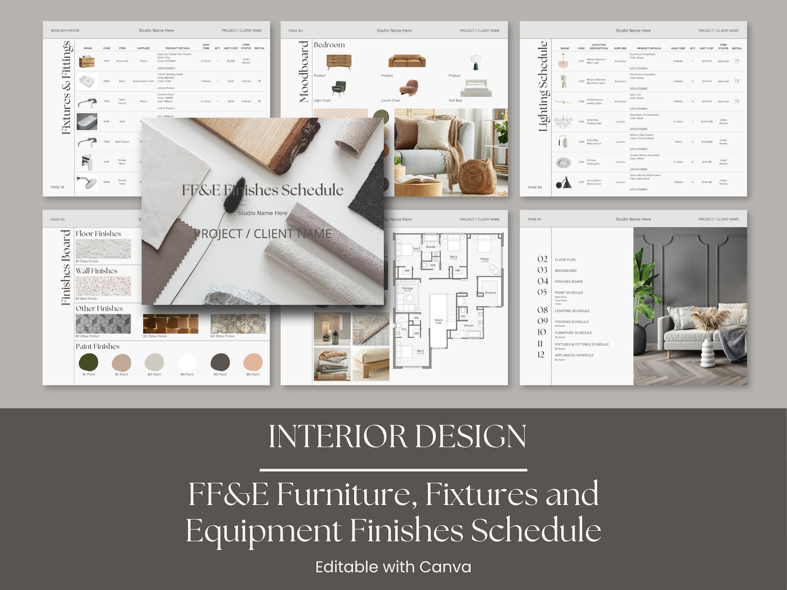 Interior Design Template FFE Finishes Furniture Hardware Fixtures
