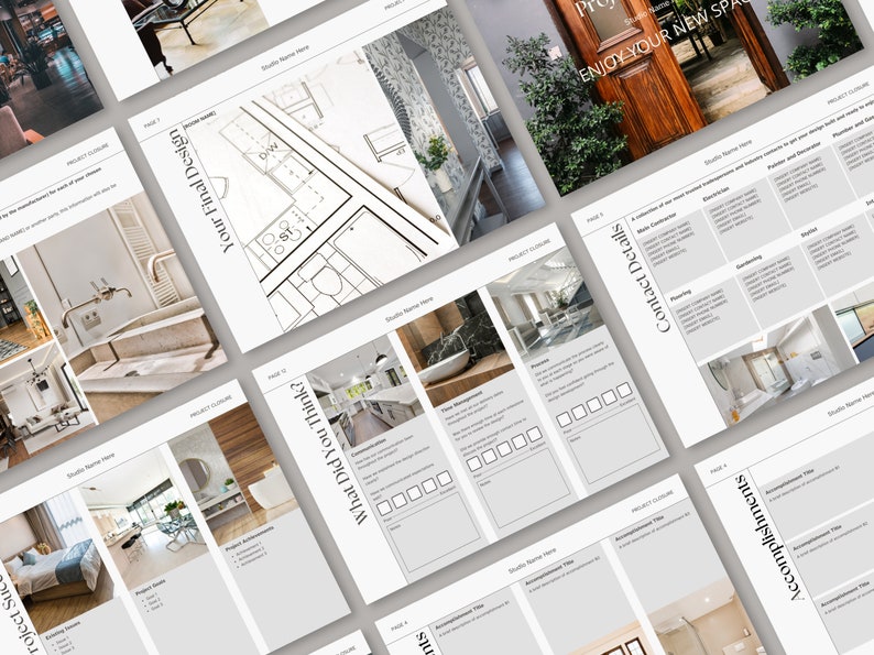 Closure Examples Indesign Interior Design Project Closure Packet Template | Client Goodbye | E ...