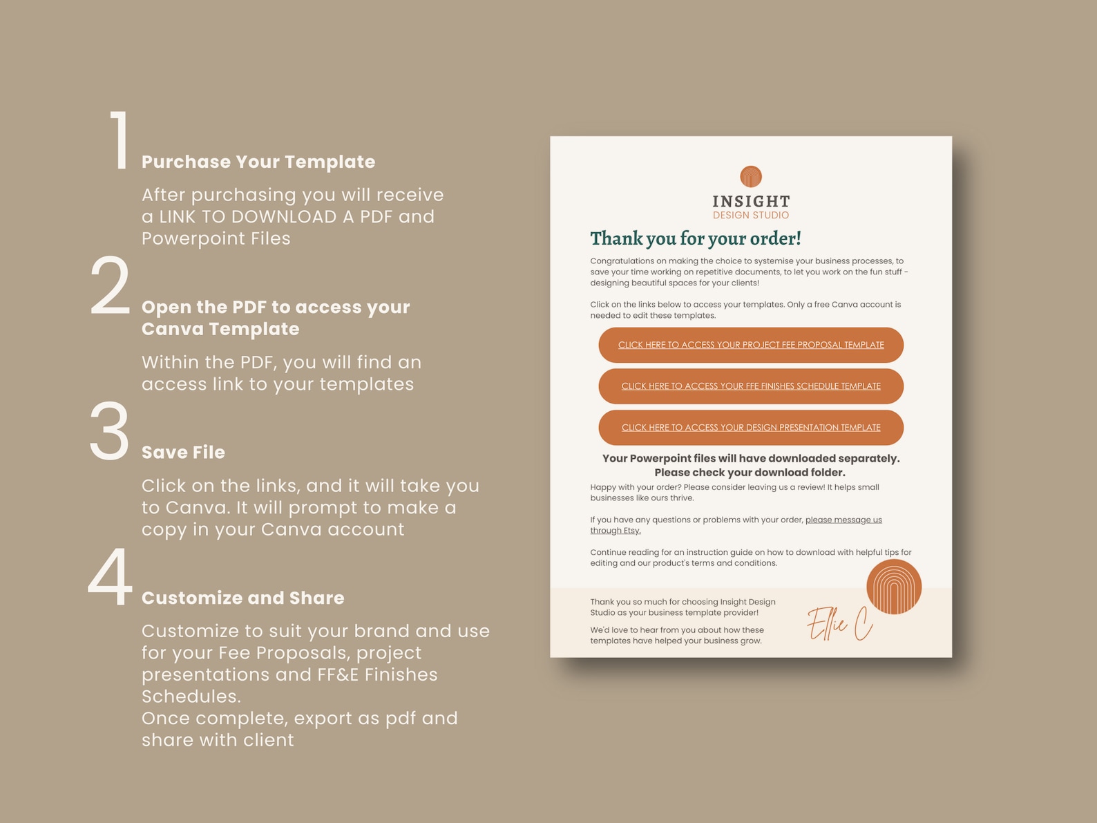 Editable Interior Design Template, Client Presentation, FFE Schedule ...