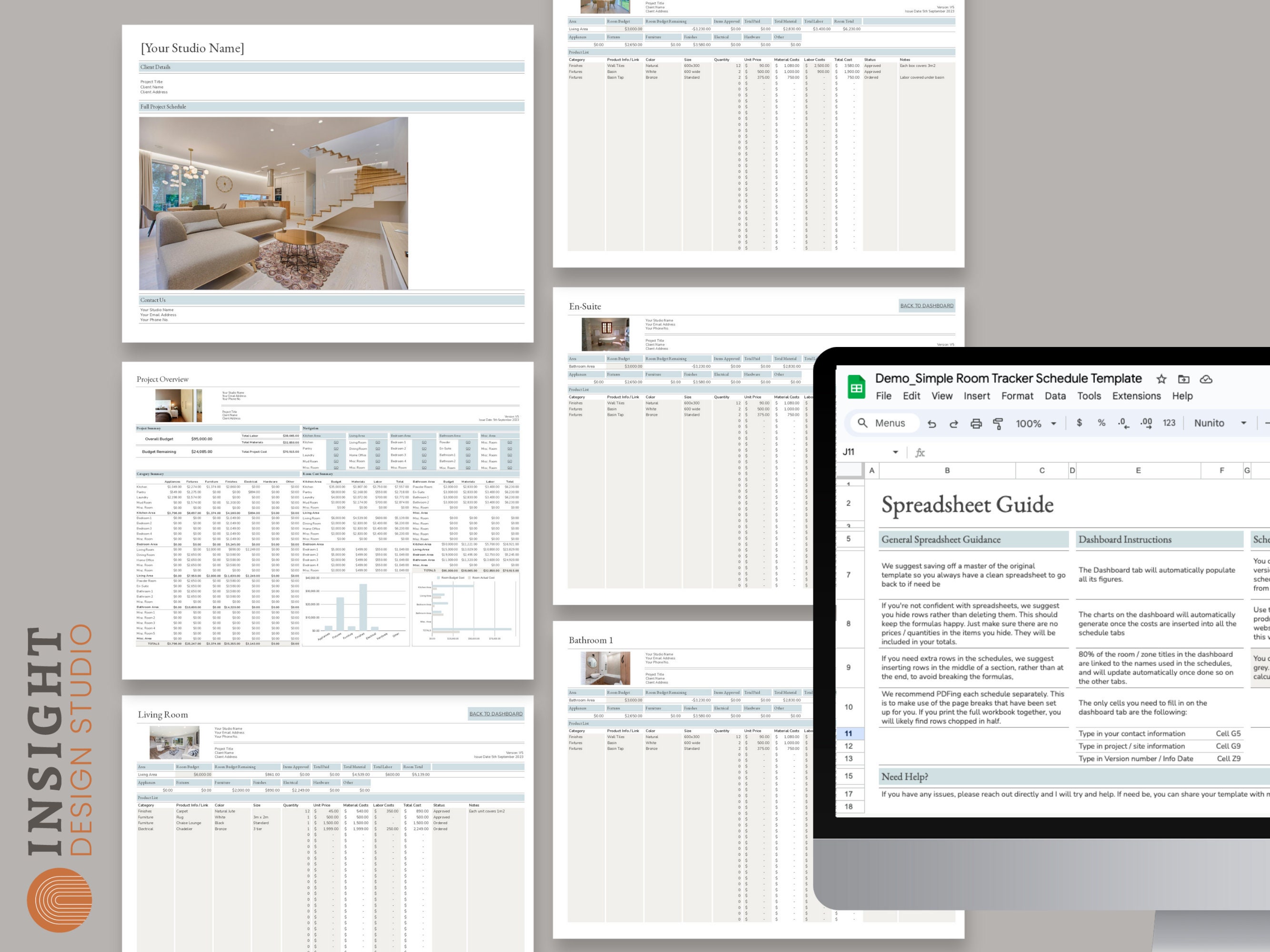 Interior Design Google Sheets Excel Product Specification Template ...