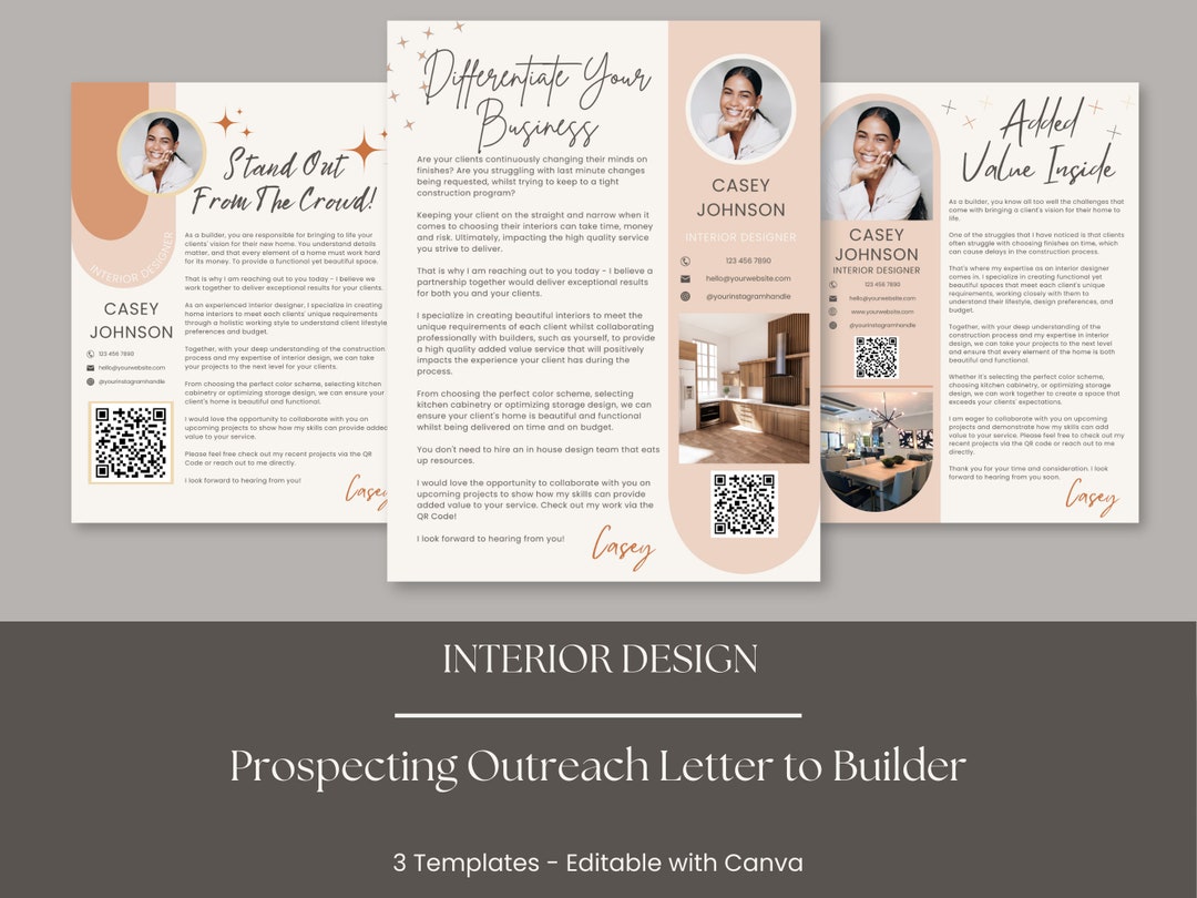 Interior Designer Builder Prospecting Letter, Partnership Outreach ...