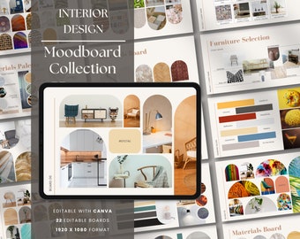 Interior Design Moodboard Creation Kit / Client Presentation Concept Board Canva - Concept Boards - Online Interior Design - E Design