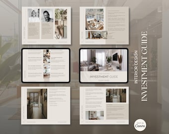 Guide d'investissement en design d'intérieur | Forfaits et prix | Modèle de toile | Portfolio Studio | Home Stager | Architecte | Studio de conception Insight
