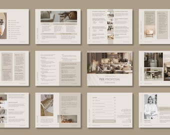 Interior Design Fee Proposal Template - Canva Powerpoint Adobe Indesign ...