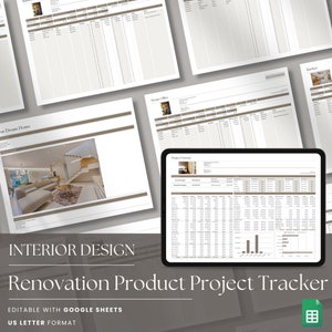 Home Renovation Project Tracker Google Sheets Budget Spreadsheet House Finance Costs DIY