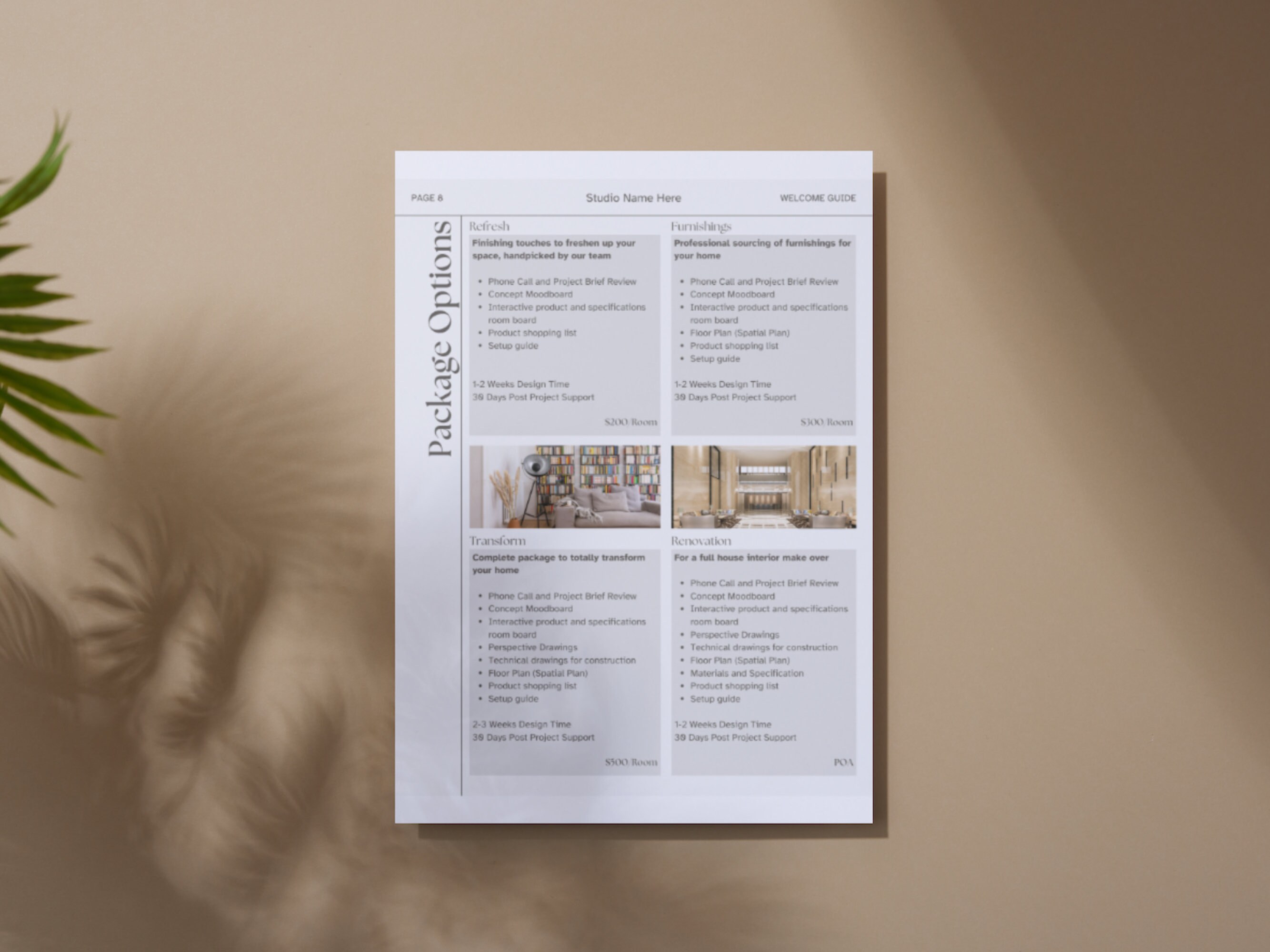 Interior Design Packages and Pricing Welcome Guide Portrait Canva ...