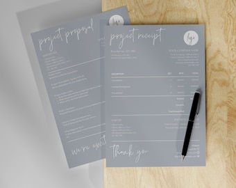 Financial Template Bundle: Project Proposal, Invoice, and Receipt Templates - Canva