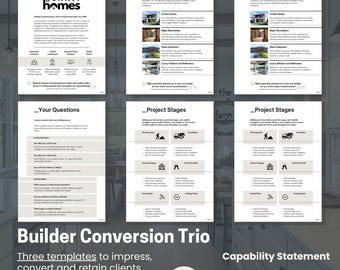 Modèles d'entrepreneur en construction, proposition d'honoraires, pack de bienvenue (Canva, Powerpoint et Google Slides)