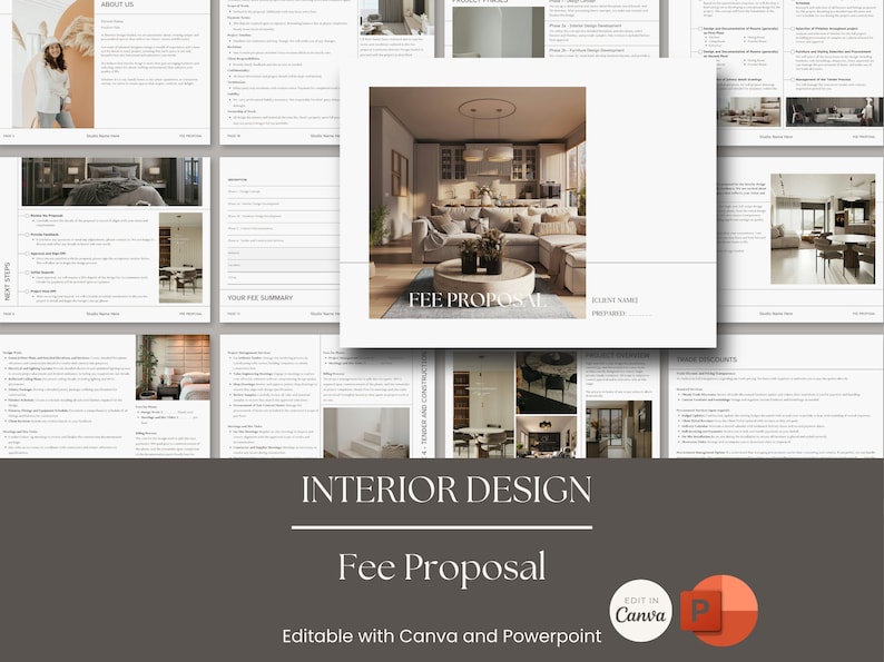 Interior Design Fee Proposal Template - the Alden - Canva Powerpoint ...
