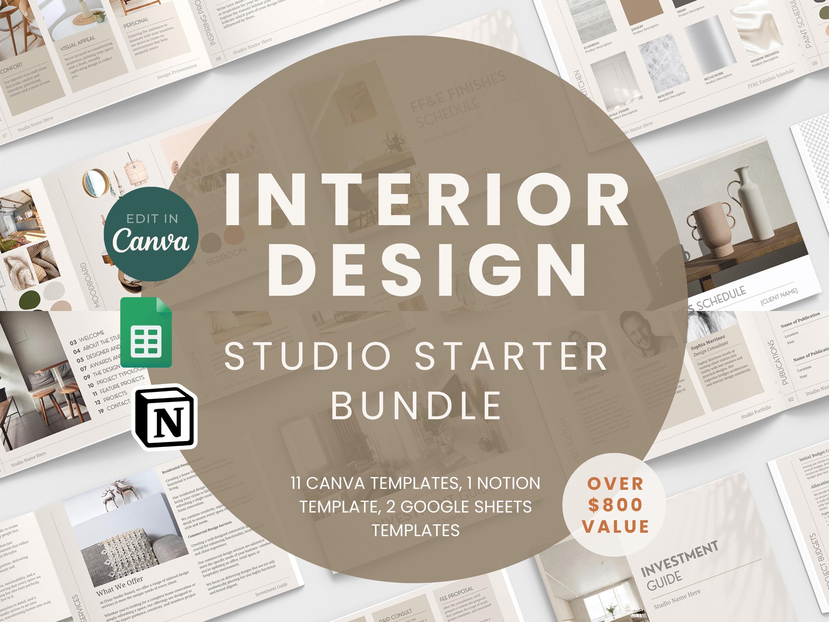 190+ Pages - Full Interior Design Studio Business Starter Pack Bundle ...
