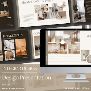 Design Presentation for Interior Designers - Moodboards,Shopping Lists,Material Selection, Finishes Board Canva Odessa Collection
