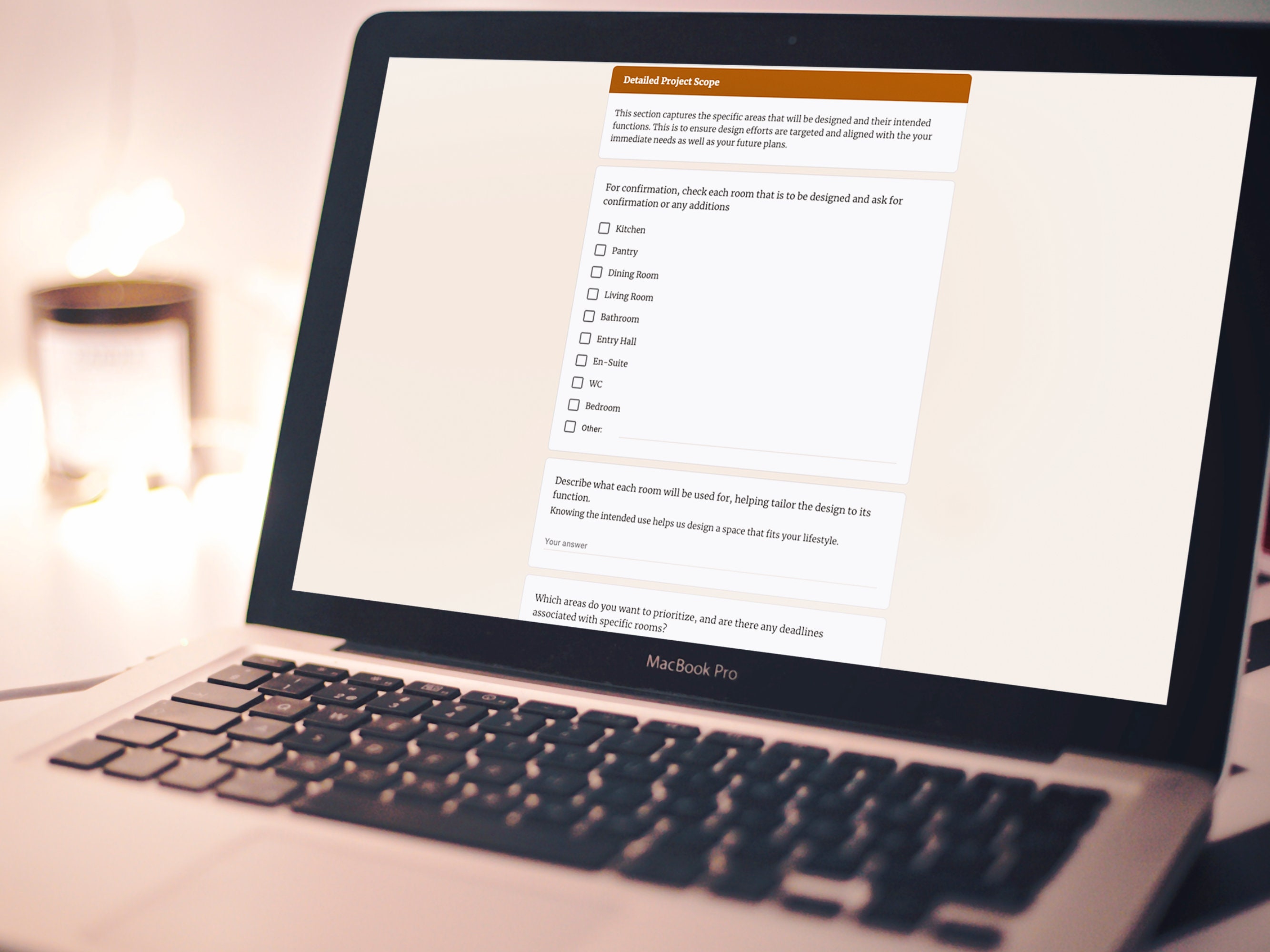 Interior Design Detailed Client Onboarding Questionnaire Google Forms ...
