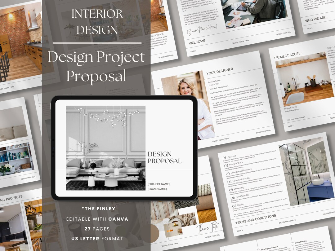 Interior Design Template - Project Proposal Canva - Professional Design ...