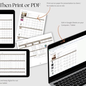 Home Renovation Google Sheets and Excel Product Specification Template ...