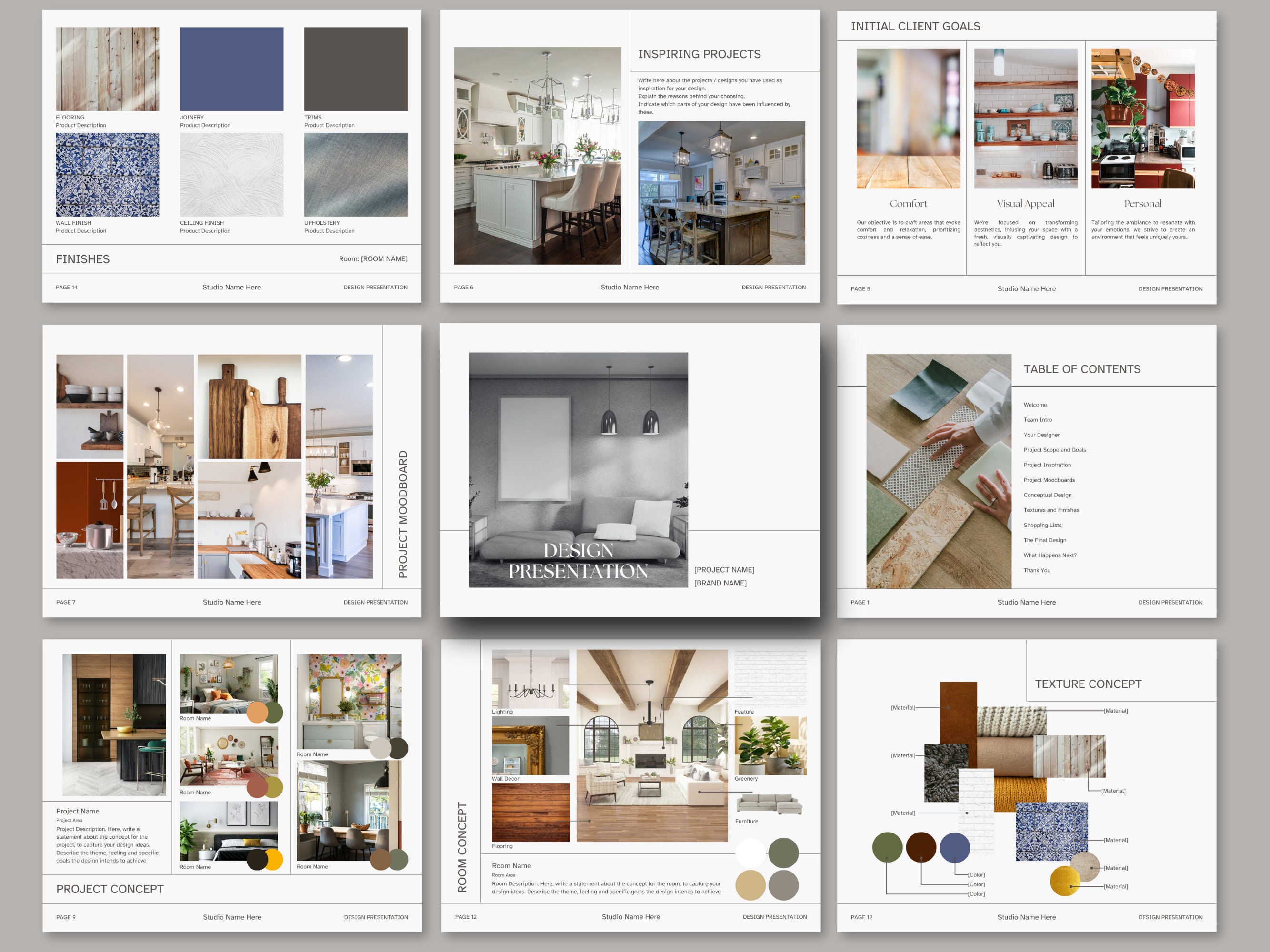 Interior Design Concept Design Presentation Template With Moodboards ...