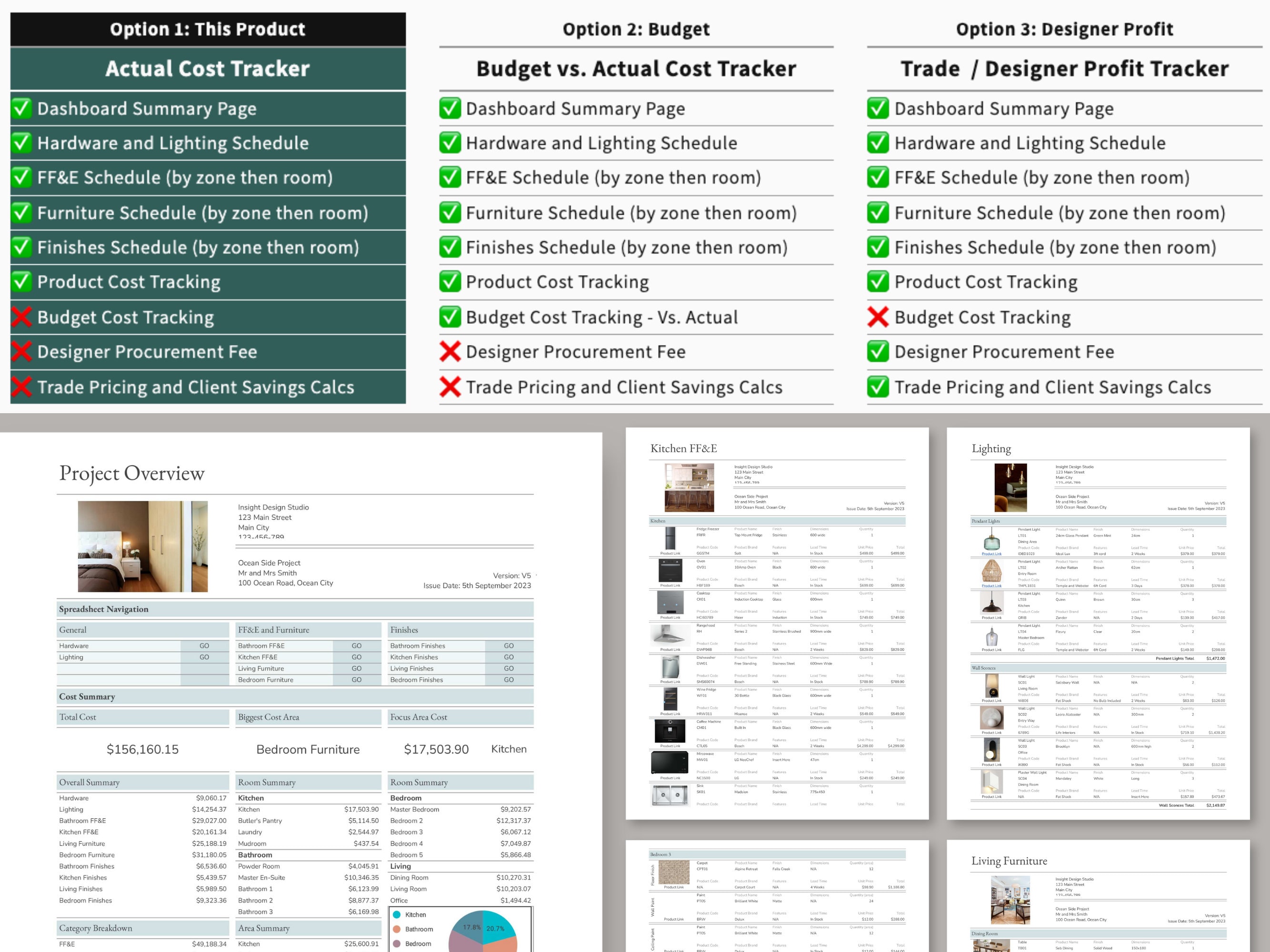 Interior Design Google Sheets Excel Product Specification Template ...