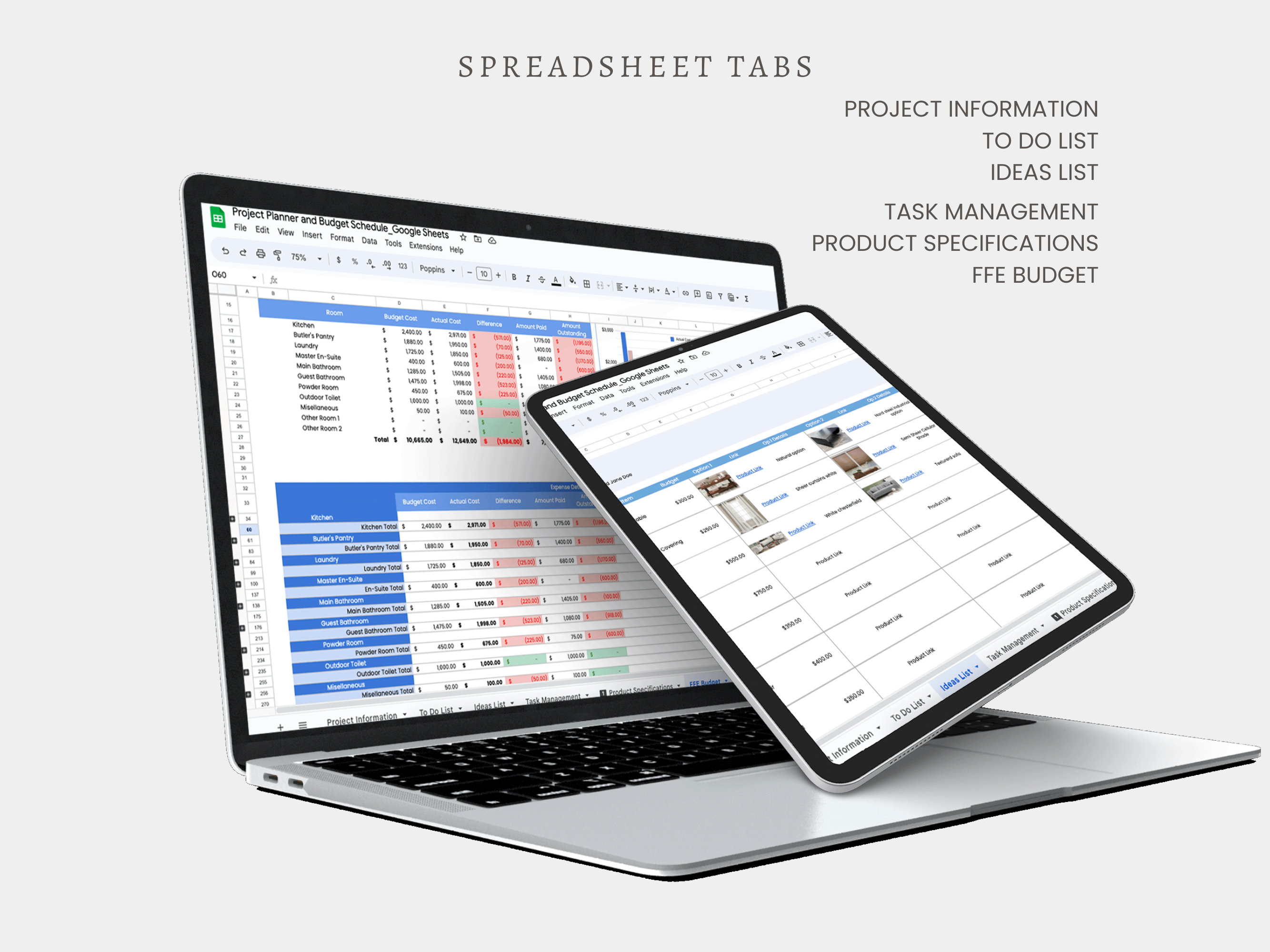 Interior Design Project Planner With FF&E Budget Tracker Google Sheets ...