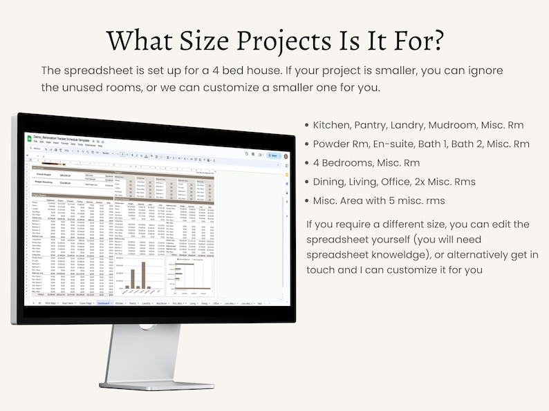 Home Renovation Project Tracker Google Sheets Budget Spreadsheet House ... - Apartment Renovation Project Cost Tracking