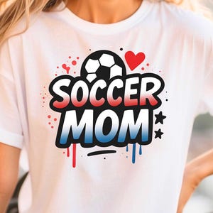 Fußball Mama - Druckbares transparentes PNG Design für T-Shirts, Sublimation, kommerzielle Nutzung, digitaler Download Print on Demand Projekte Fußball