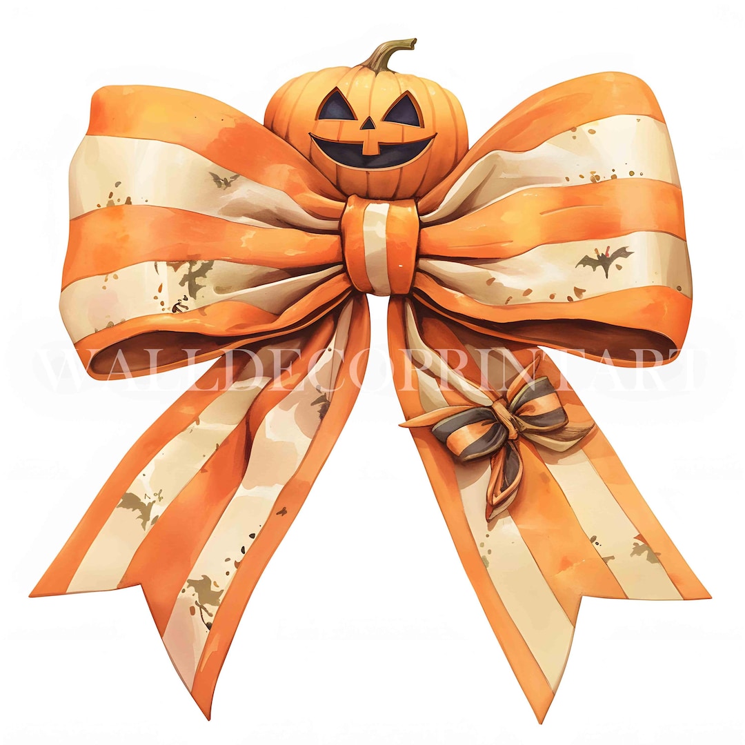 10 Cute Halloween Bow Clipart Bundle - High Quality Images - Digital ...