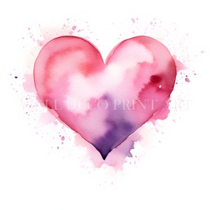Bellissimo pacchetto di clipart a forma di cuore - 6 JPG di alta qualità - Download digitali - Uso commerciale, acquerello, tecniche miste, artigianato digitale su carta