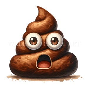 Funny Poops Clipart Bundle - 11 High Quality PNG & JPG - Digital Downloads - Commercial Use Watercolor Mixed Media Digital Craft