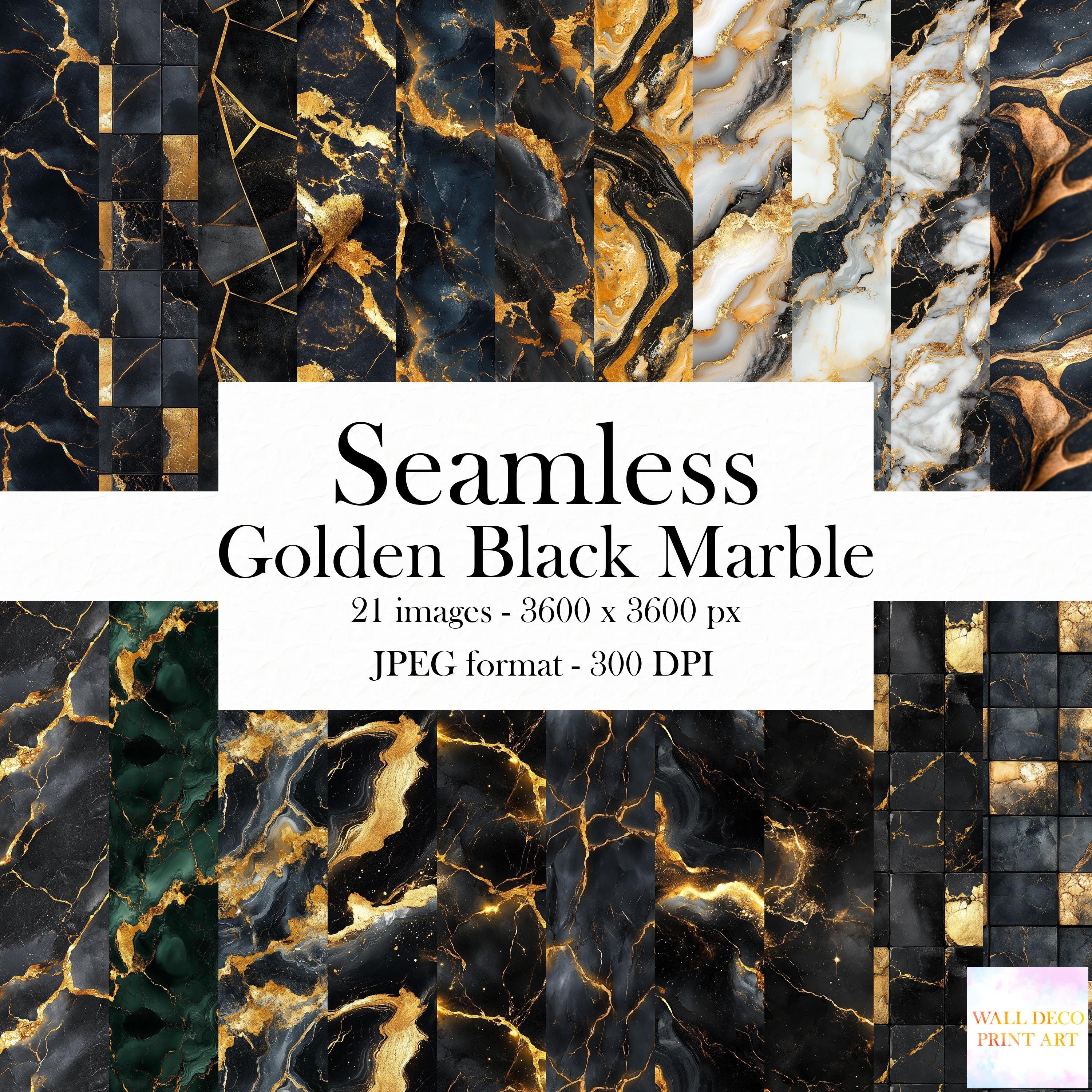 Golden Black Marble Digital Paper - Seamless Abstract Design for ...