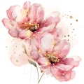 Pink & Gold Abstract Flowers Clipart Bundle - 10 High Quality PNG Transparent - Digital Download - Commercial Use, Printable Watercolor Art product logo