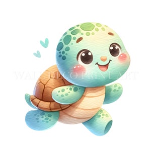 Weiche Skizze TURTLE Clipart Bundle - 9 hochwertige JPG - Digitaler Download - Kommerzielle Nutzung, Aquarell, Mischtechnik, Digitales Papier Handwerk