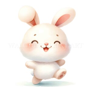 Soft Sketch RABBIT Clipart Bundle - 5 JPG di alta qualità - Download digitale - Uso commerciale, acquerello, tecniche miste, artigianato digitale su carta