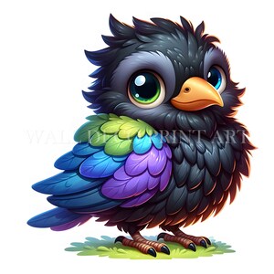 Pacchetto di clipart di simpatici corvi - 11 JPG di alta qualità - Download digitali - Uso commerciale, acquerello, tecniche miste, artigianato digitale su carta, arte su tazza