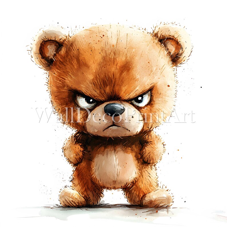 10 Grumpy Teddy Bear Clipart Bundle - High Quality Jpgs - Digital ...