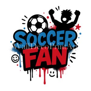 Soccer fan – Printable PNG Transparent Design for T-Shirts, Sublimation, Commercial Use, Digital Download Print on Demand Projects
