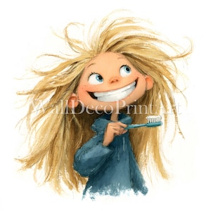 Set di 10 Clipart di ragazze bionde eccentriche - Immagini di alta qualità - Download digitale - Uso commerciale, supporti stampabili ad acquerello, carta digitale