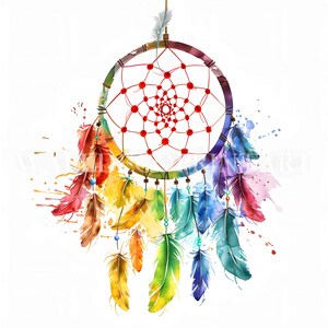 Rainbow Dream Catcher Clipart Bundle - 10 High Quality JPG - Digital ...