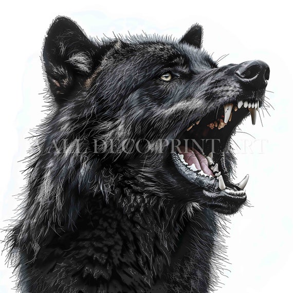 Black Wolf Clipart Bundle - 11 High Quality Images - Digital