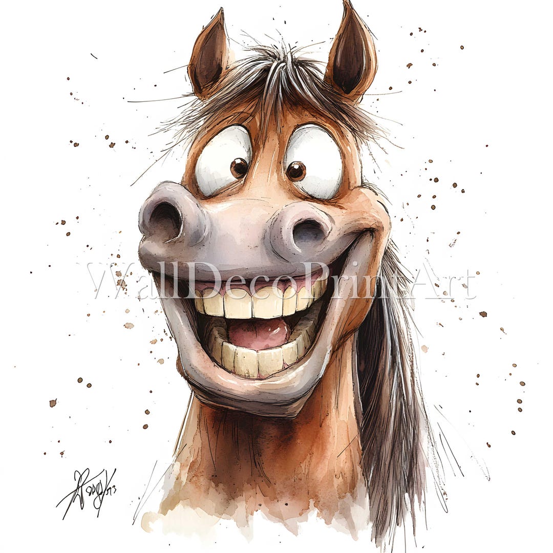 10 Funny Horse Clipart Bundle - High Quality Jpgs - Digital Download -  Commercial Use Watercolor Mixed Media Printable Paper - Etsy, image size:1080x1080