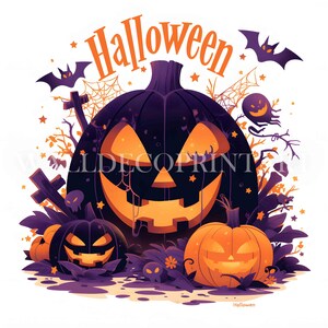 Prachtige Halloween-pompoenen clipart-10 hoge kwaliteit JPG - digitale downloads - commercieel gebruik, aquarel, mixed media, digitale papierkunst
