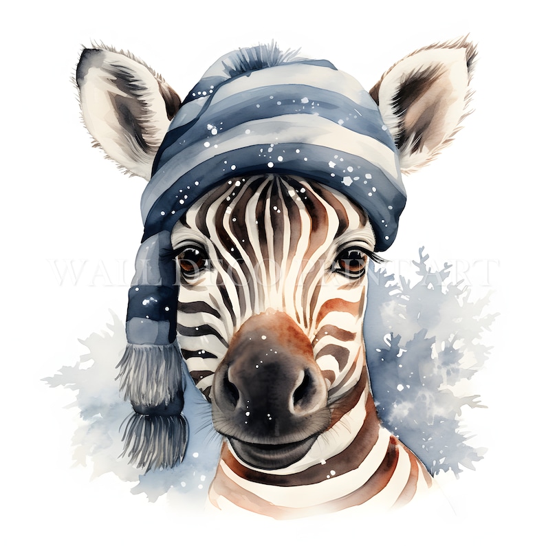 Zebra Snowflake Christmas Zebra Clipart Bundle - 10 High Quality JPG - Digital ...