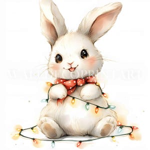 Christmas Rabbit Lights Clipart Bundle 10 High Quality JPG Digital ...