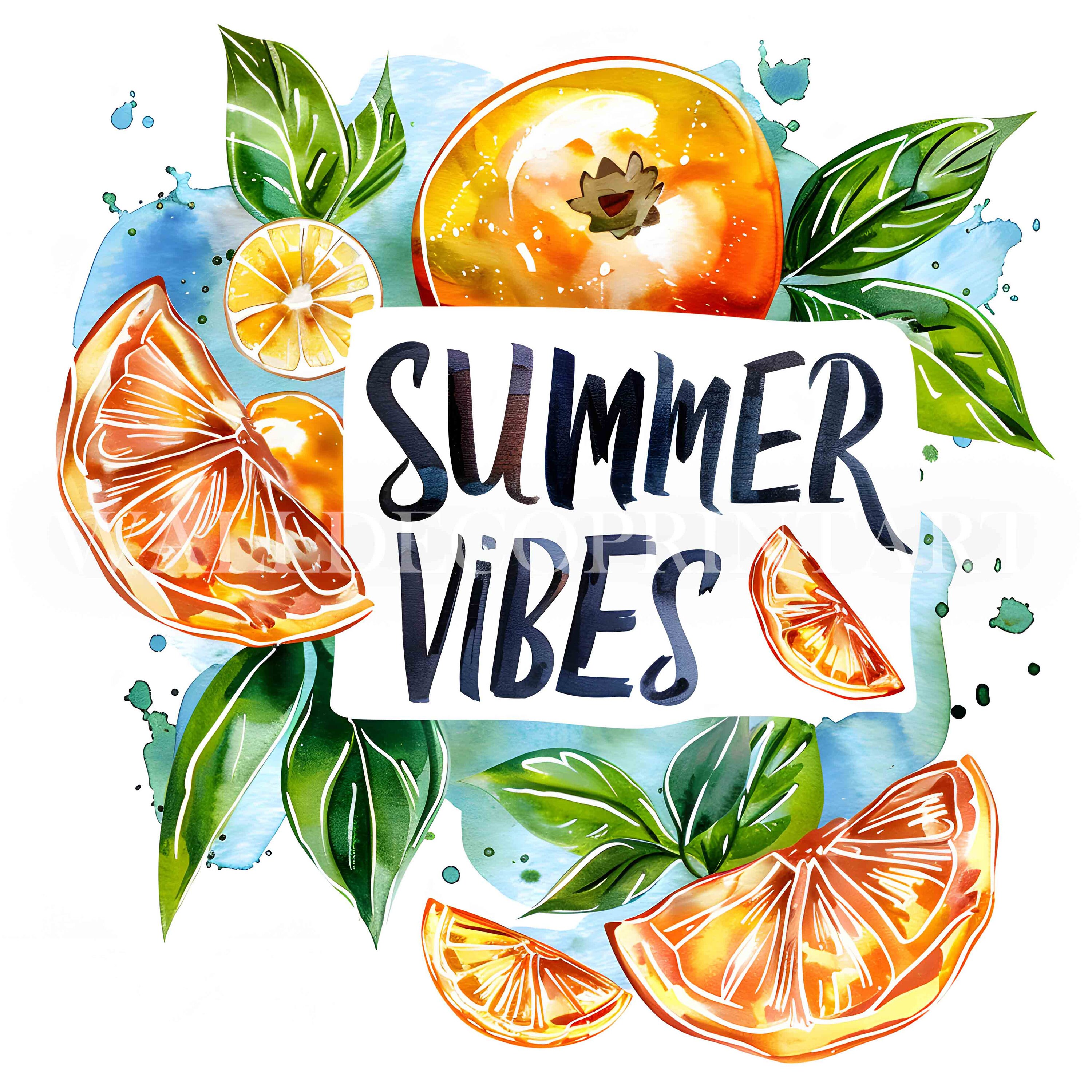 10 SUMMER VIBES Clipart Bundle - High Quality Jpgs - Digital Download