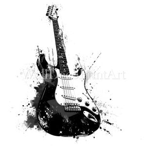 10 elektrische gitaar clipartset - afbeeldingen van hoge kwaliteit - digitale download - commercieel gebruik aquarel afdrukbare media digitale papier ambachtelijke muur