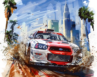 Rally Cross Car Clipart Bundle - 16 High Quality Jpgs - Digital