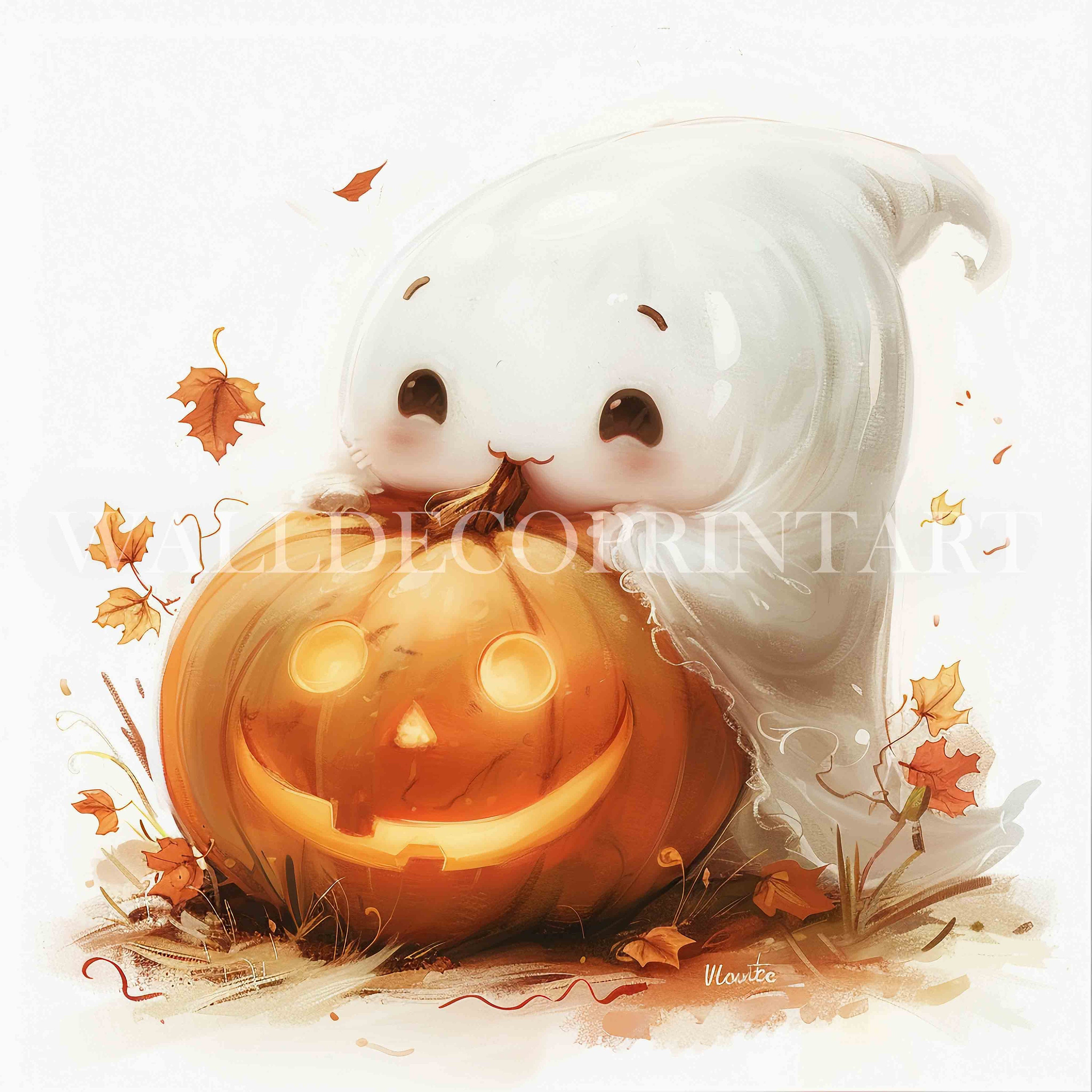13 Cute Halloween Ghost Clipart Bundle - Transparent PNG High Quality ...