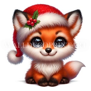 10 Christmas Fox Clipart Bundle 2 - High Quality JPG - Digital Downloads - Commercial Use, Watercolor, Mixed Media, Digital Paper Craft, Mug